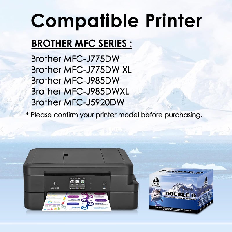 DOUBLE D Upgraded LC20E Compatible Replacement for Brother LC20E LC-20E XXL Ink Cartridges for Brother MFC-J985DW J775DW J5920DW J985DWXL Printer (4BK+2C+2M+2Y) 10 Pack-Updated Version - Image 2